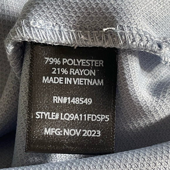 Collection Michael Strahan Blue Polo Short Sleeve Textured Size Large New - Picture 9 of 11